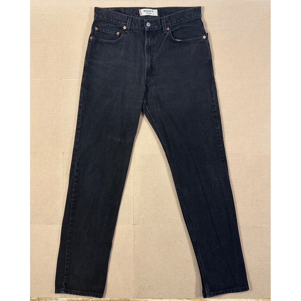 Vintage Y2K Levi's 505 Jeans Men 32x34 Regular Fit Straight Leg Black Denim 2003
